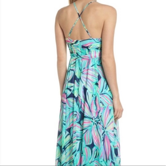 ✨HP✨ Lilly Pulitzer Chiffon Beaded Maxi Dress Size 00 - Picture 6 of 7